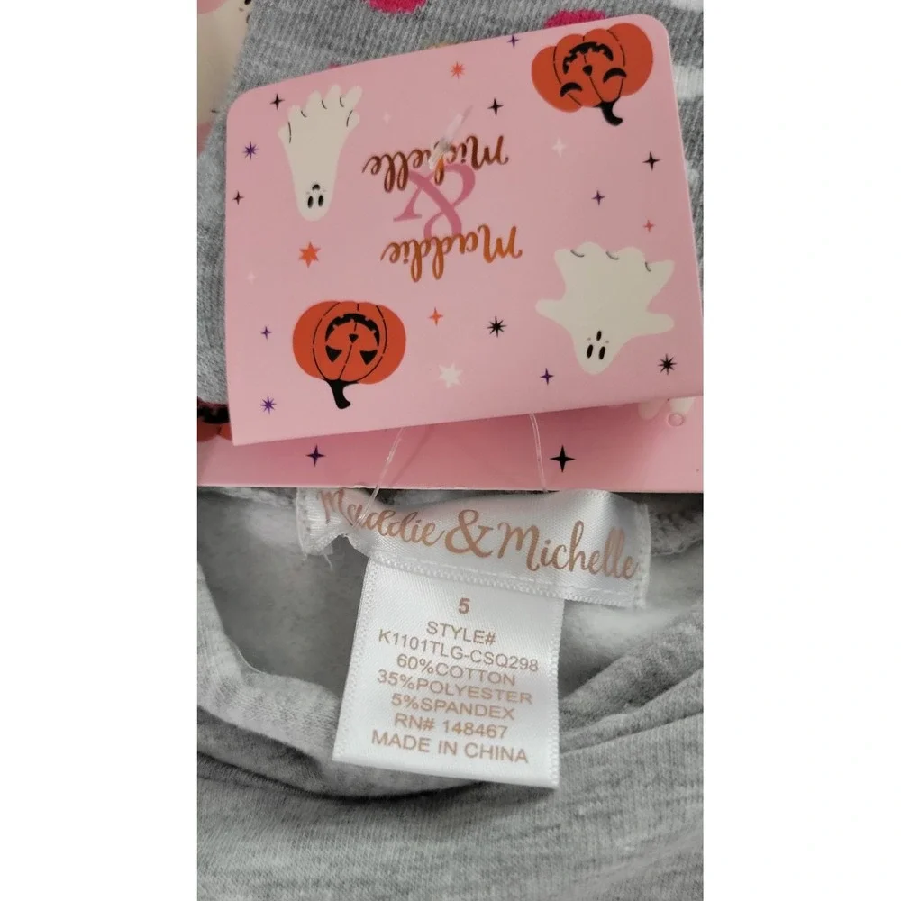 Maddie Michelle Little Miss BOOtiful Gray Kids Hoodie With  Socks 5 NWT